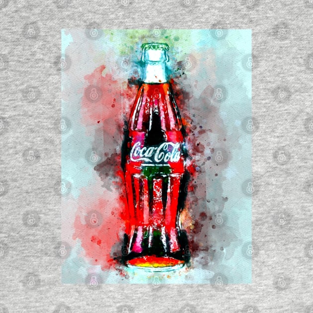 Watercolor Coke Bottle by danieljanda